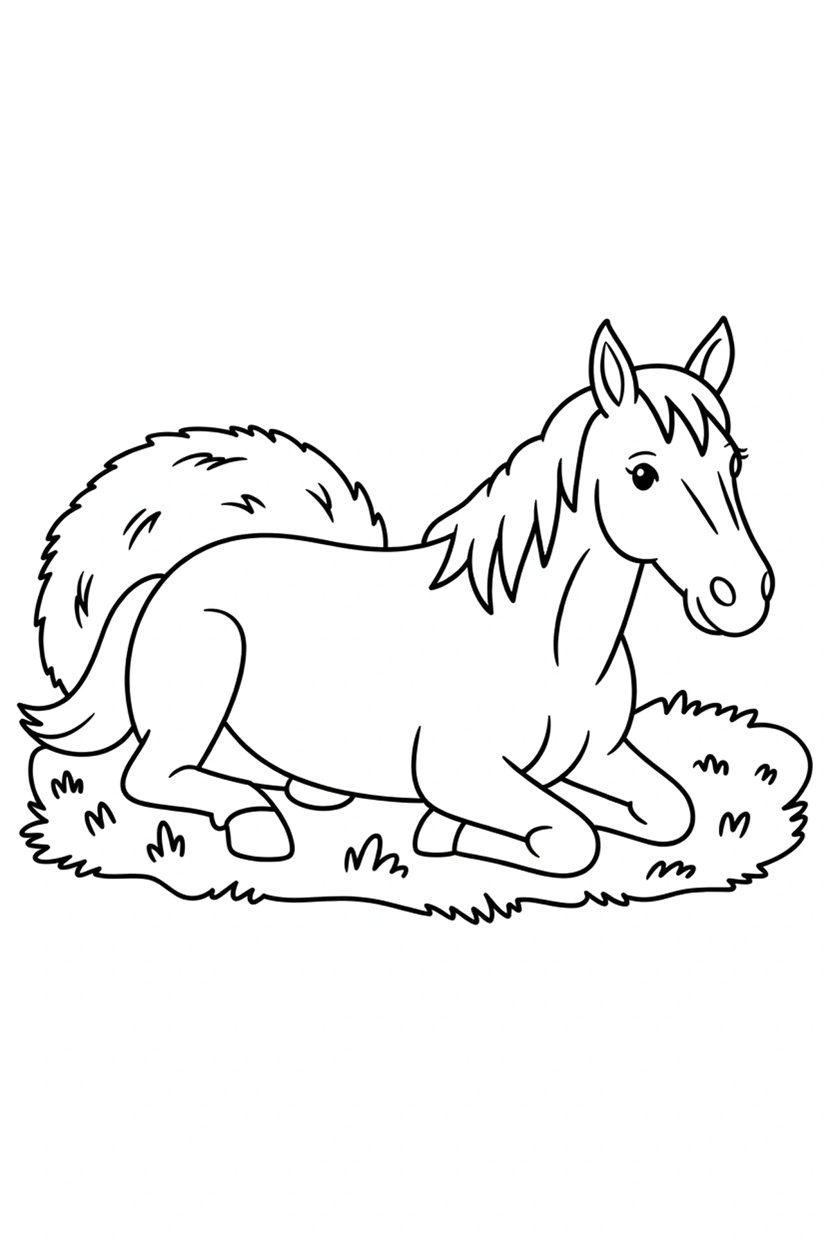 hay bale with strands horse coloring page