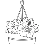 hibiscus-hanging-planter-coloring-pages