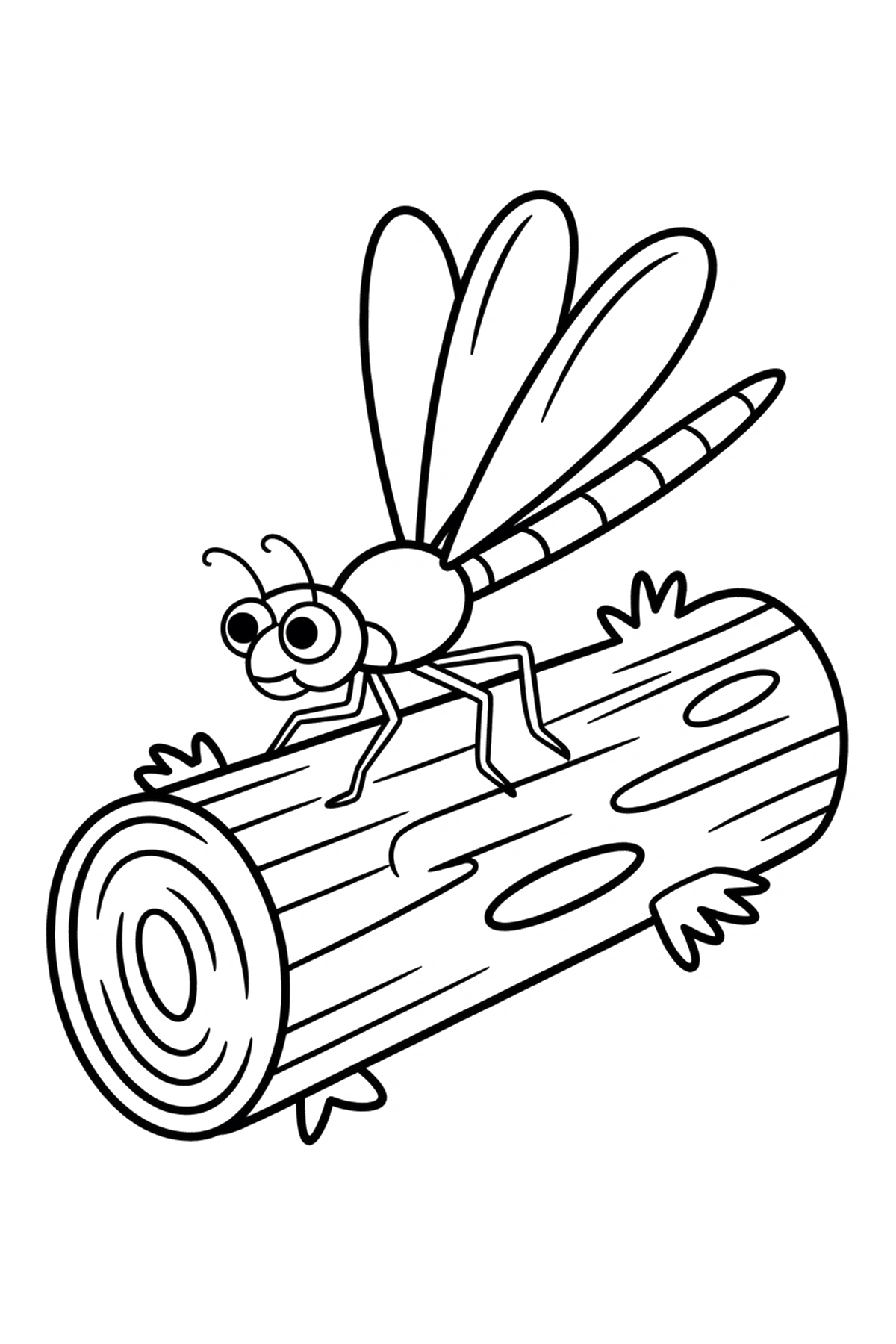 hollow log dragonfly perching coloring pages hollow log dragonfly perching coloring pages
