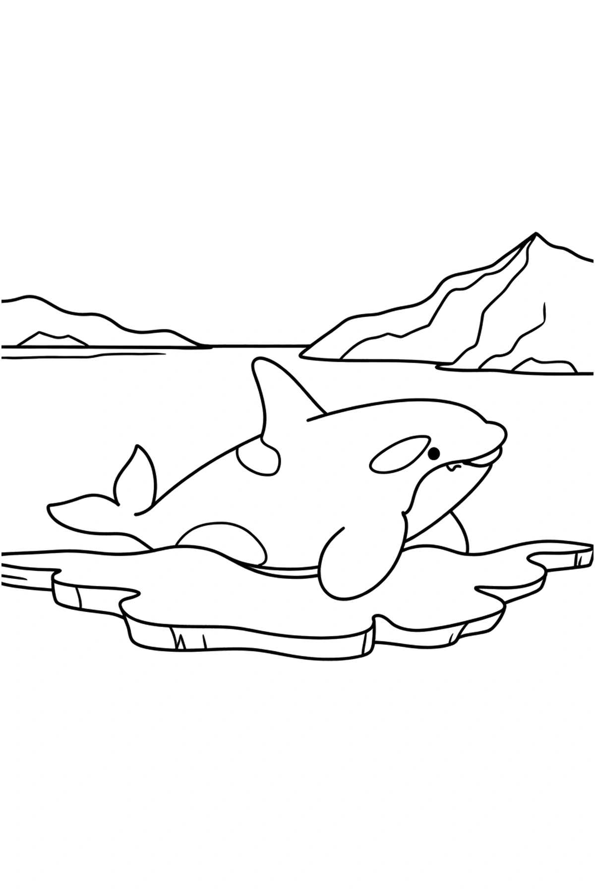 ice shelf ridge orca coloring page