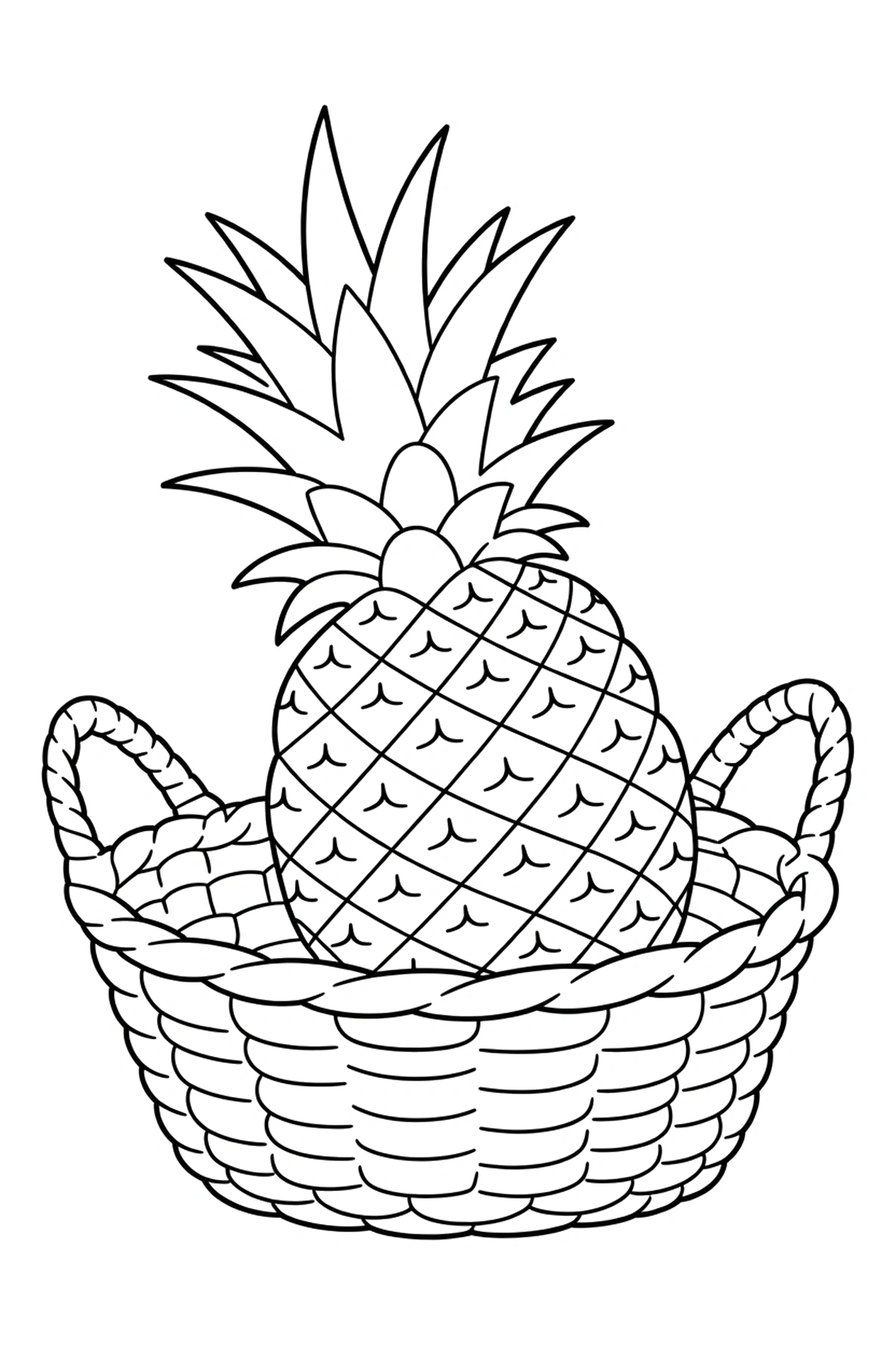 kawaii pineapple coloring pages