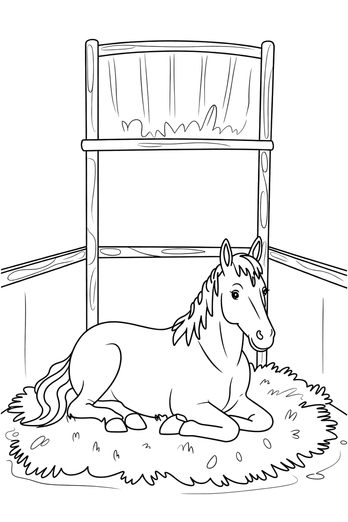 loose stall with window horse coloring sheets