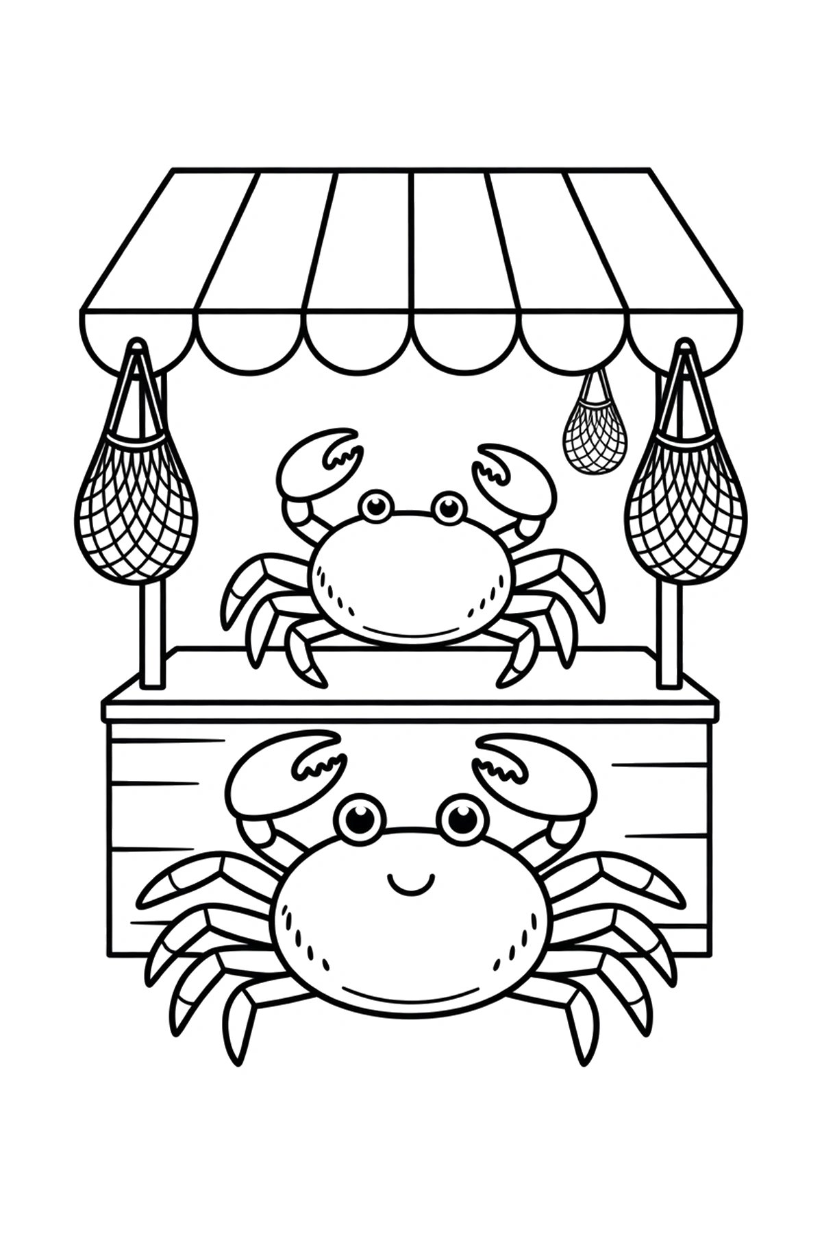 market stall crab coloring page