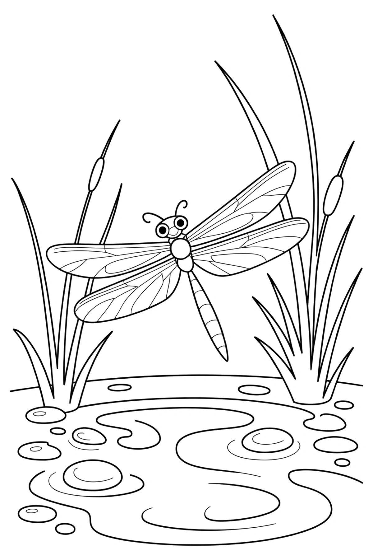 marsh reeds dragonfly hovering coloring sheets marsh reeds dragonfly hovering coloring sheets