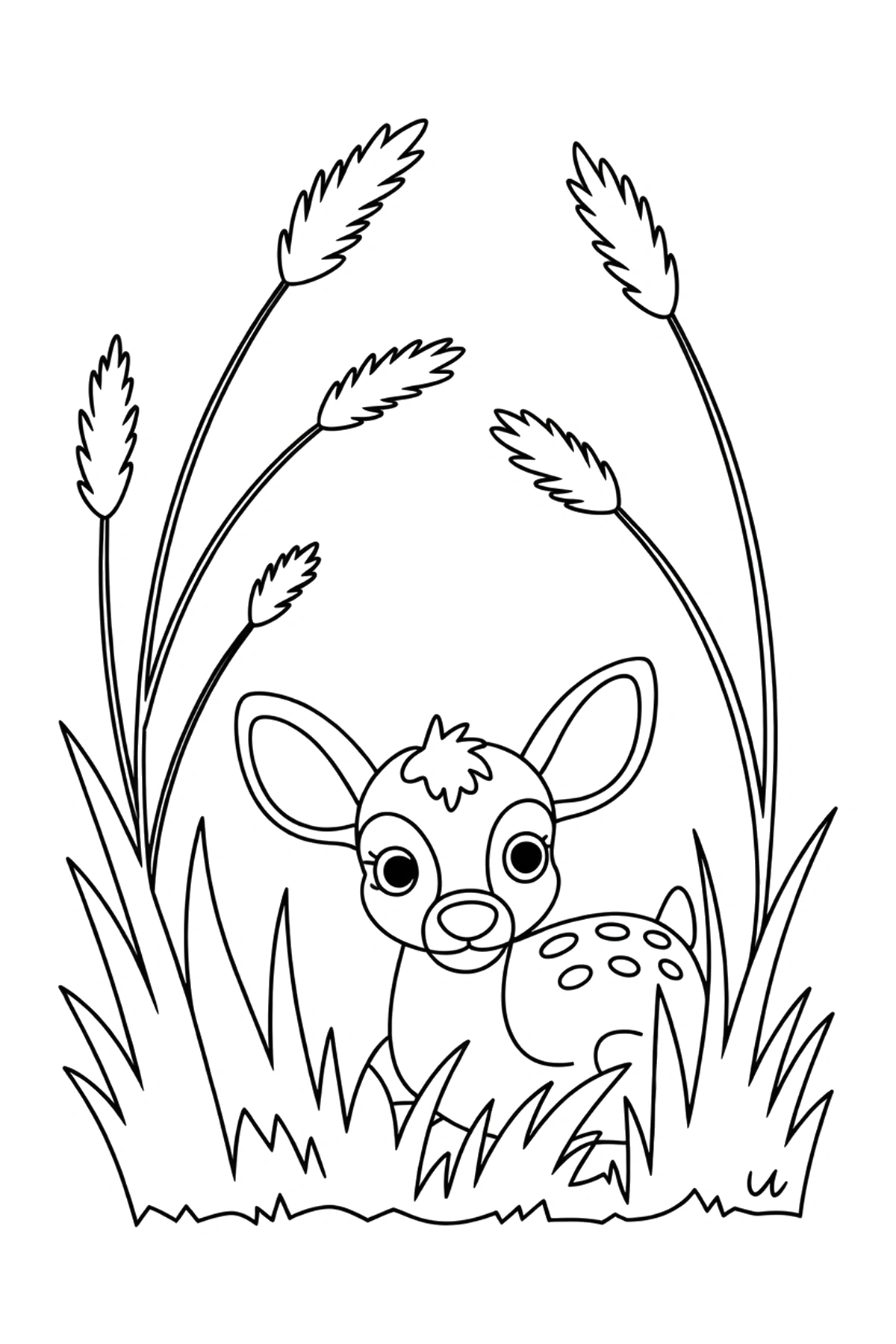 meadow grass deer coloring sheets
