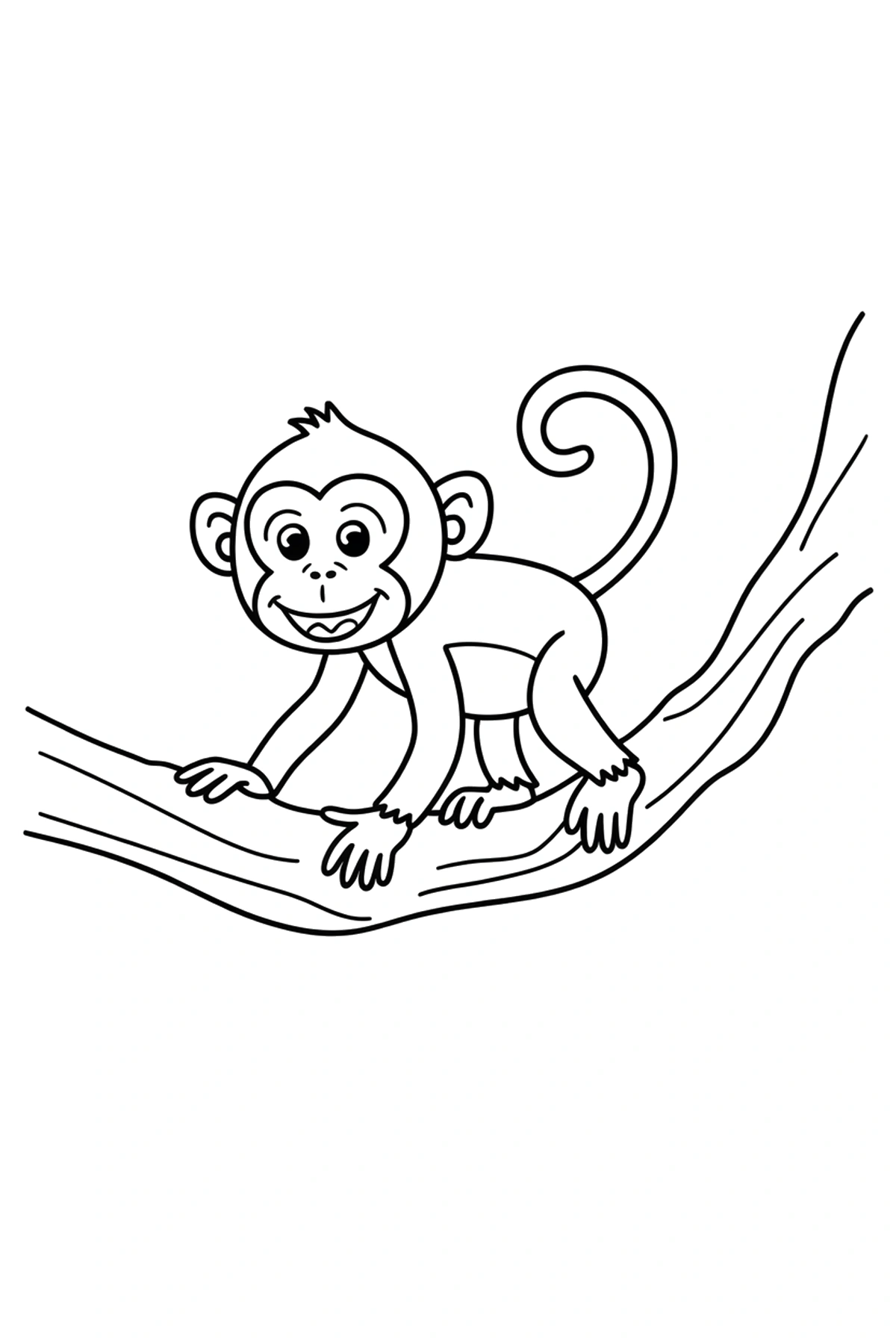 monkey coloring page limb tail