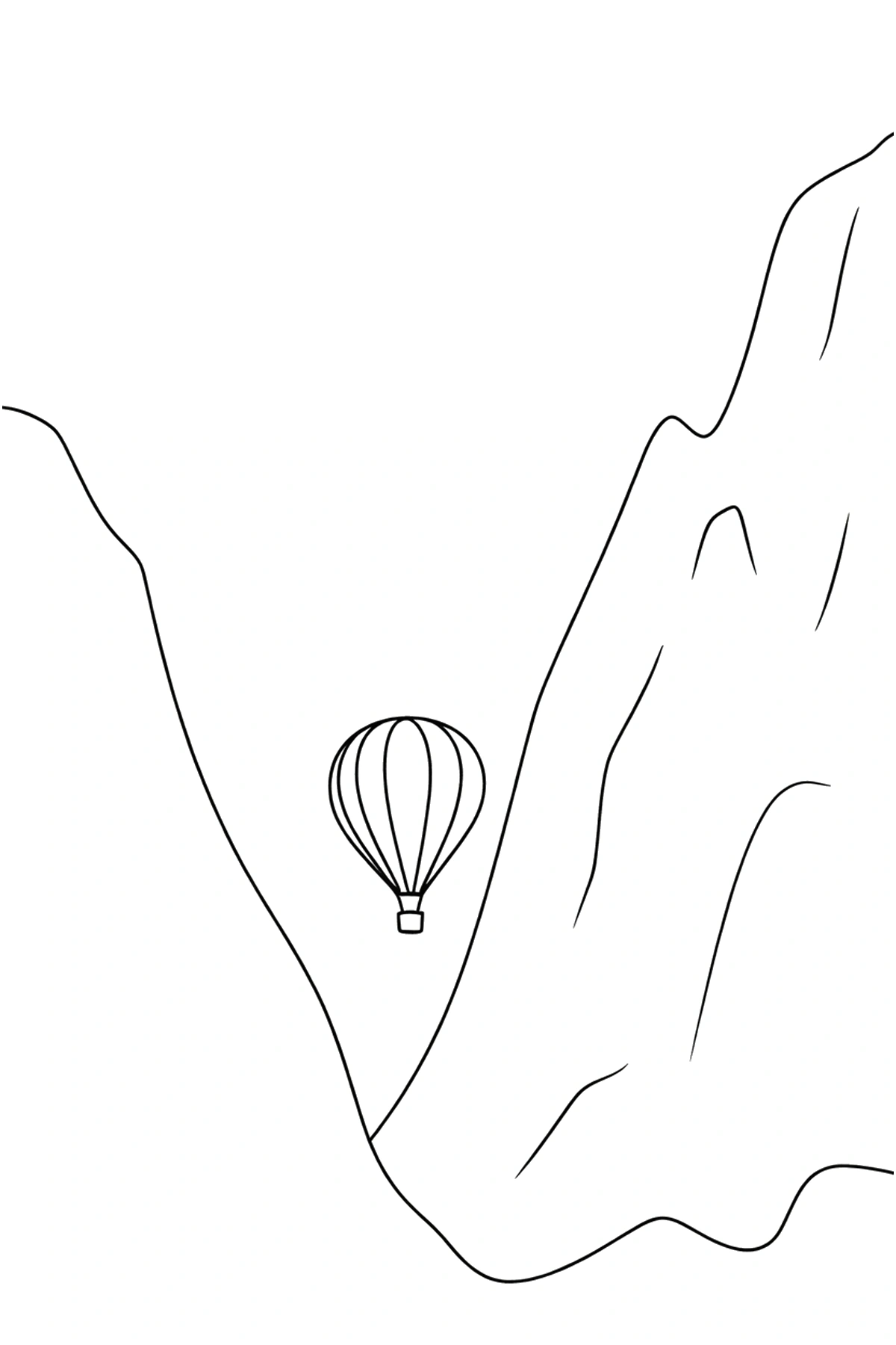 mountain gap hot air balloon coloring pages