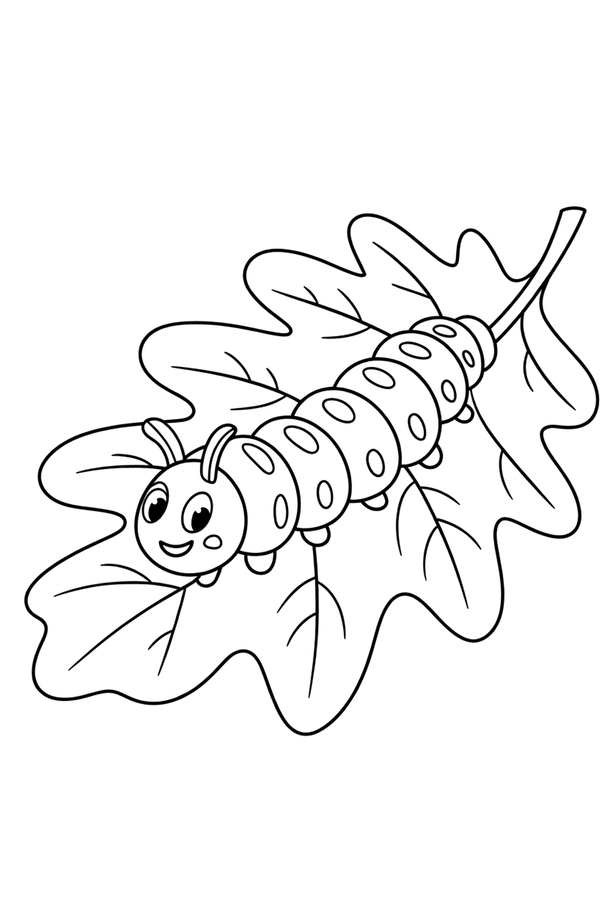 oak leaf scene caterpillar coloring pages oak leaf scene caterpillar coloring pages