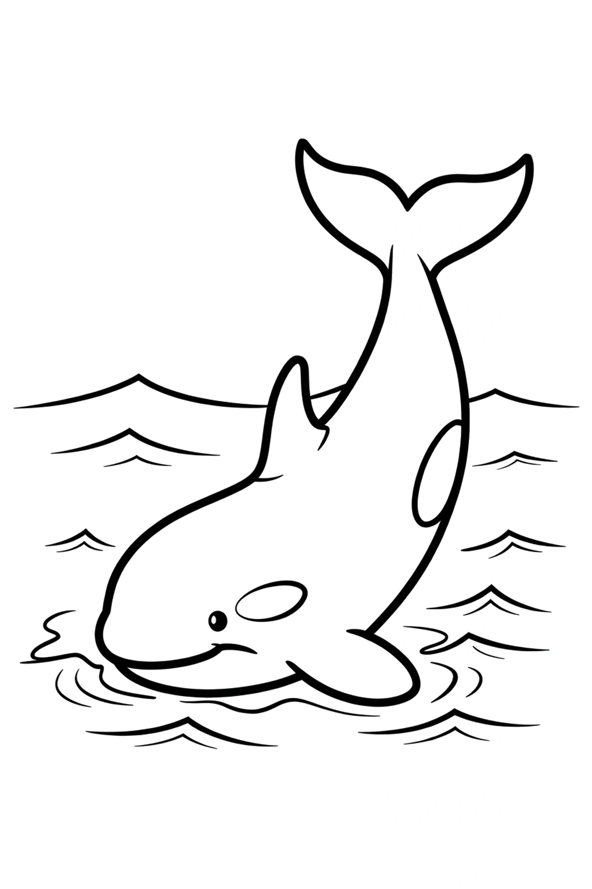 orca flukes open water coloring pages
