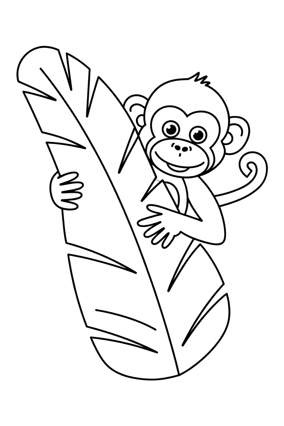 palm frond monkey coloring pages