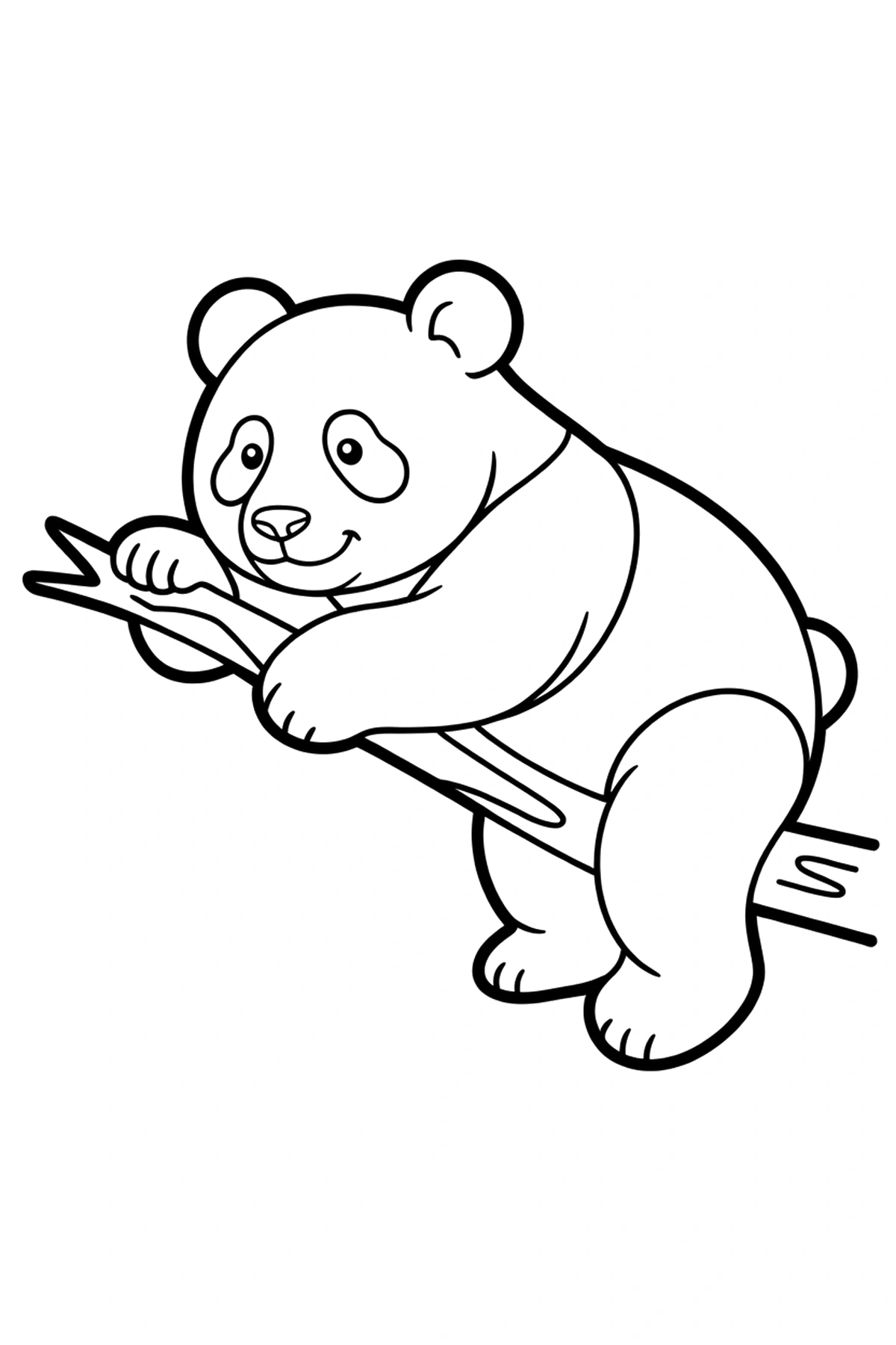 panda low branch dangling coloring pages