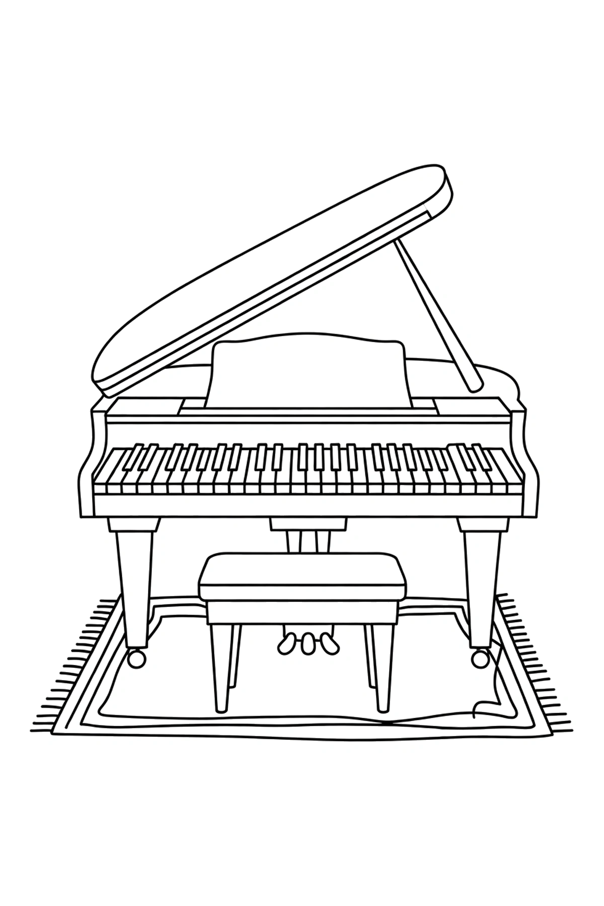 patterned rug piano coloring pages