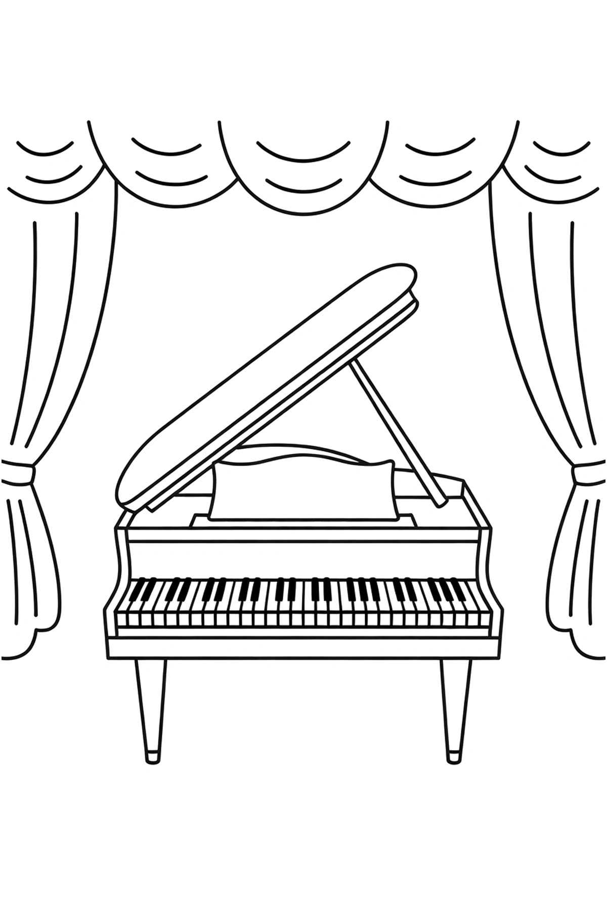 piano coloring pages concert stage