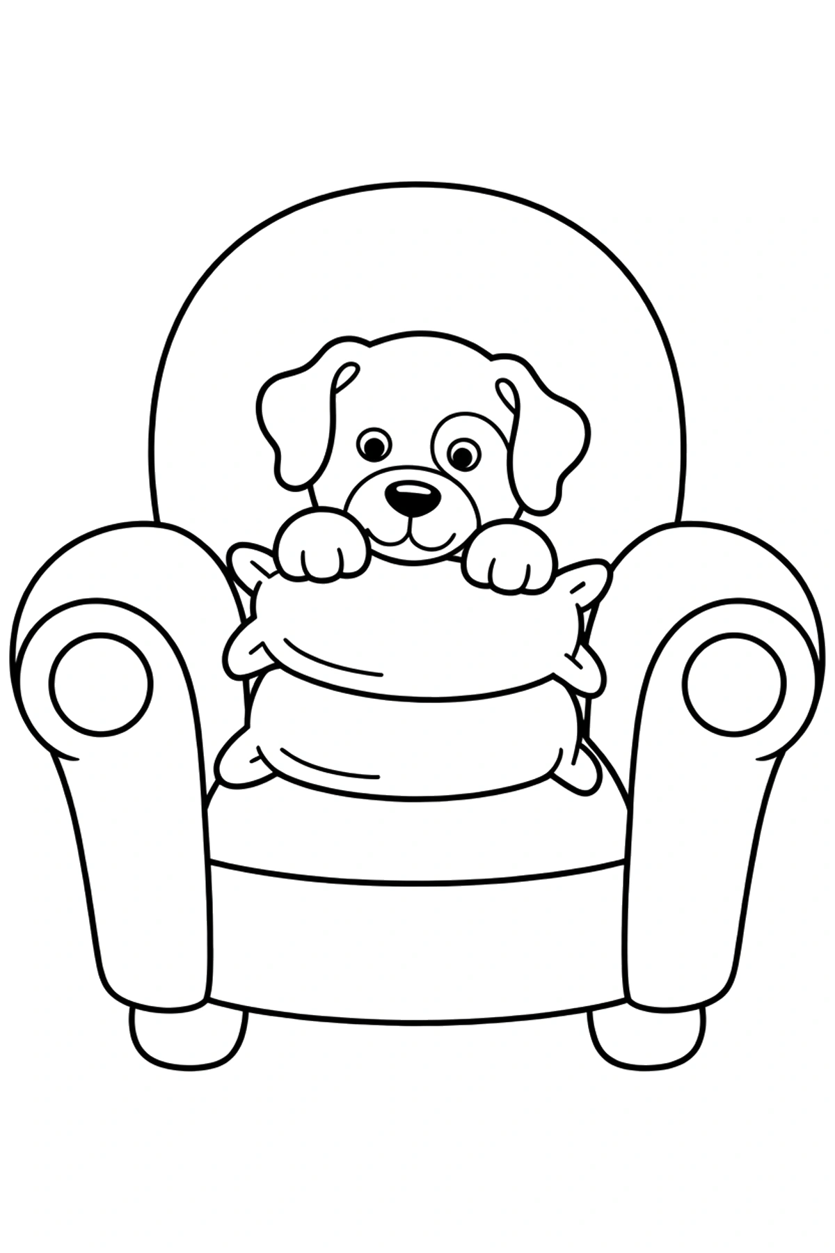 pillow stack puppy coloring page