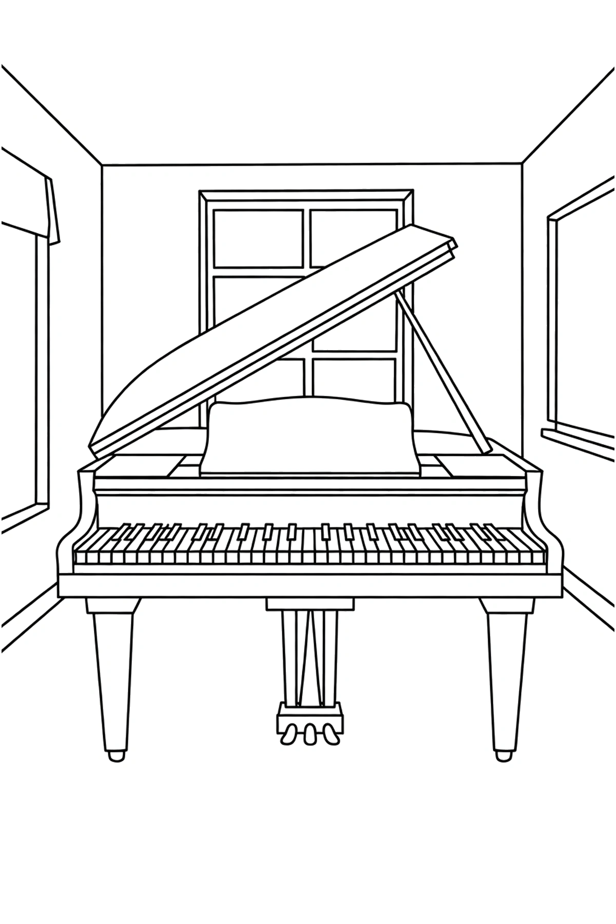 practice room piano coloring page