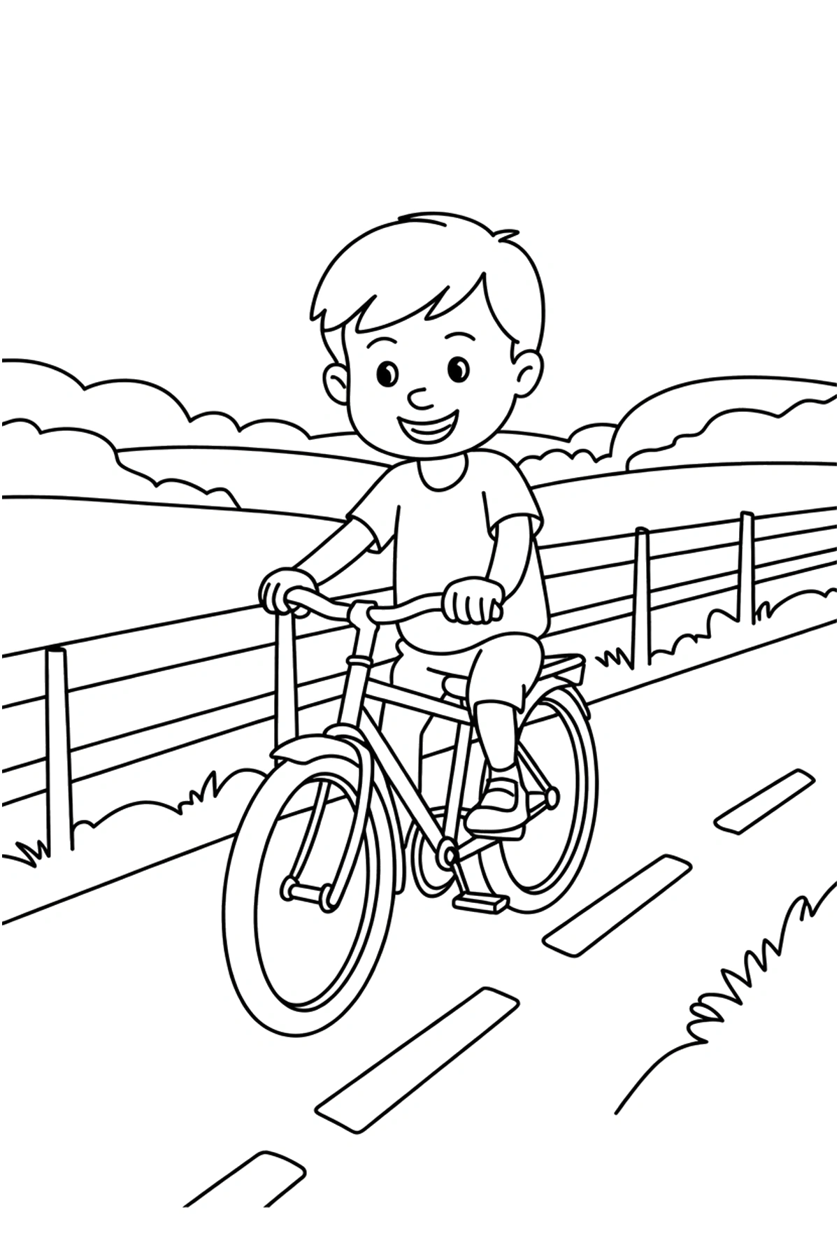 printable bicycle coloring page