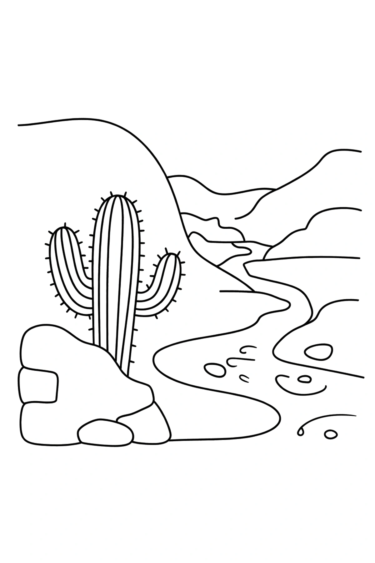 printable cactus coloring page