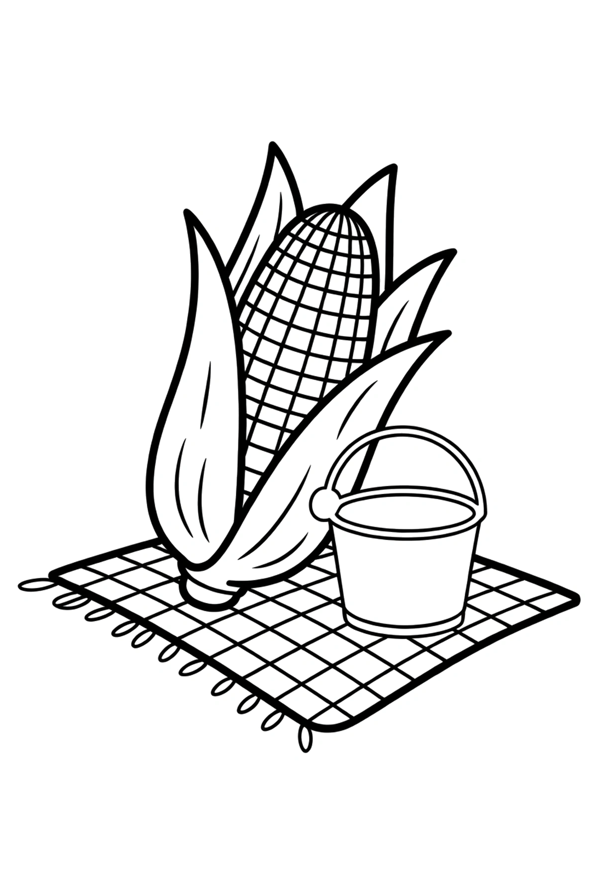 printable corn coloring page