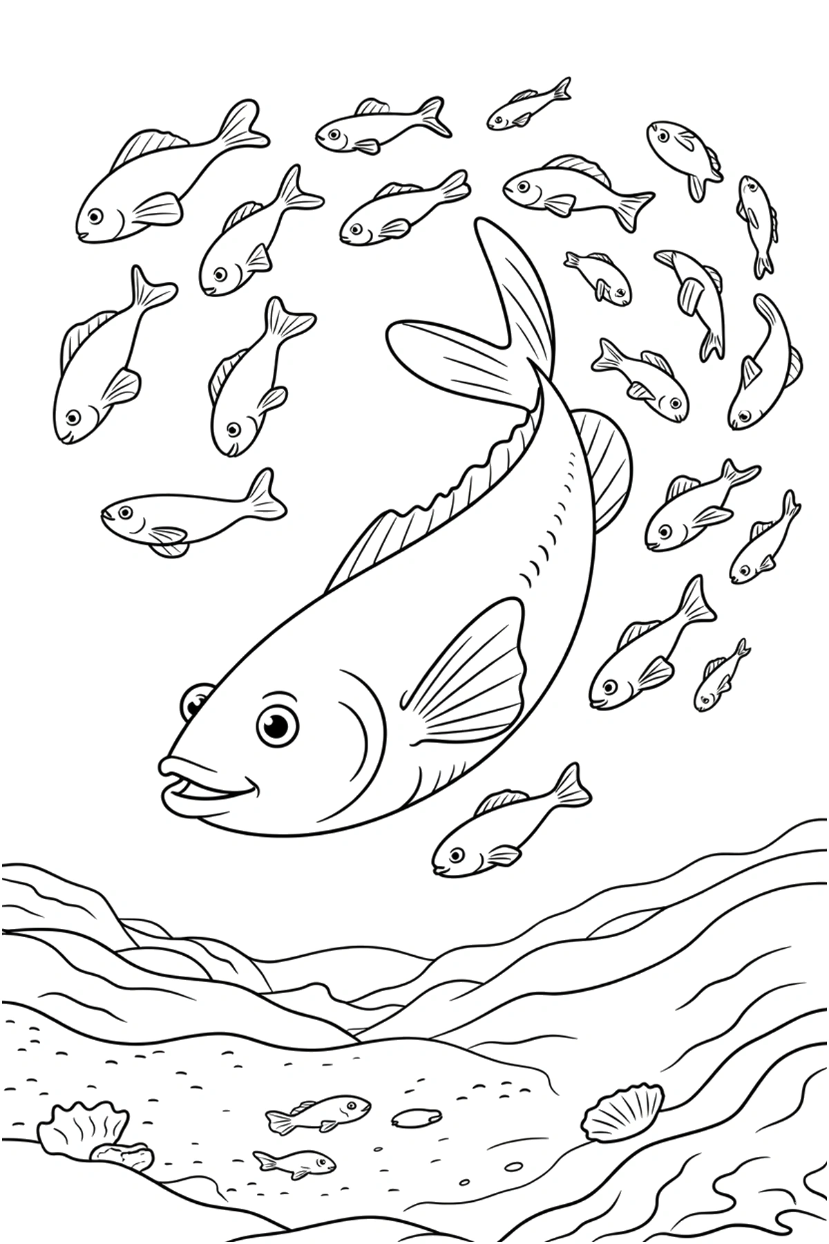 printable fish coloring page