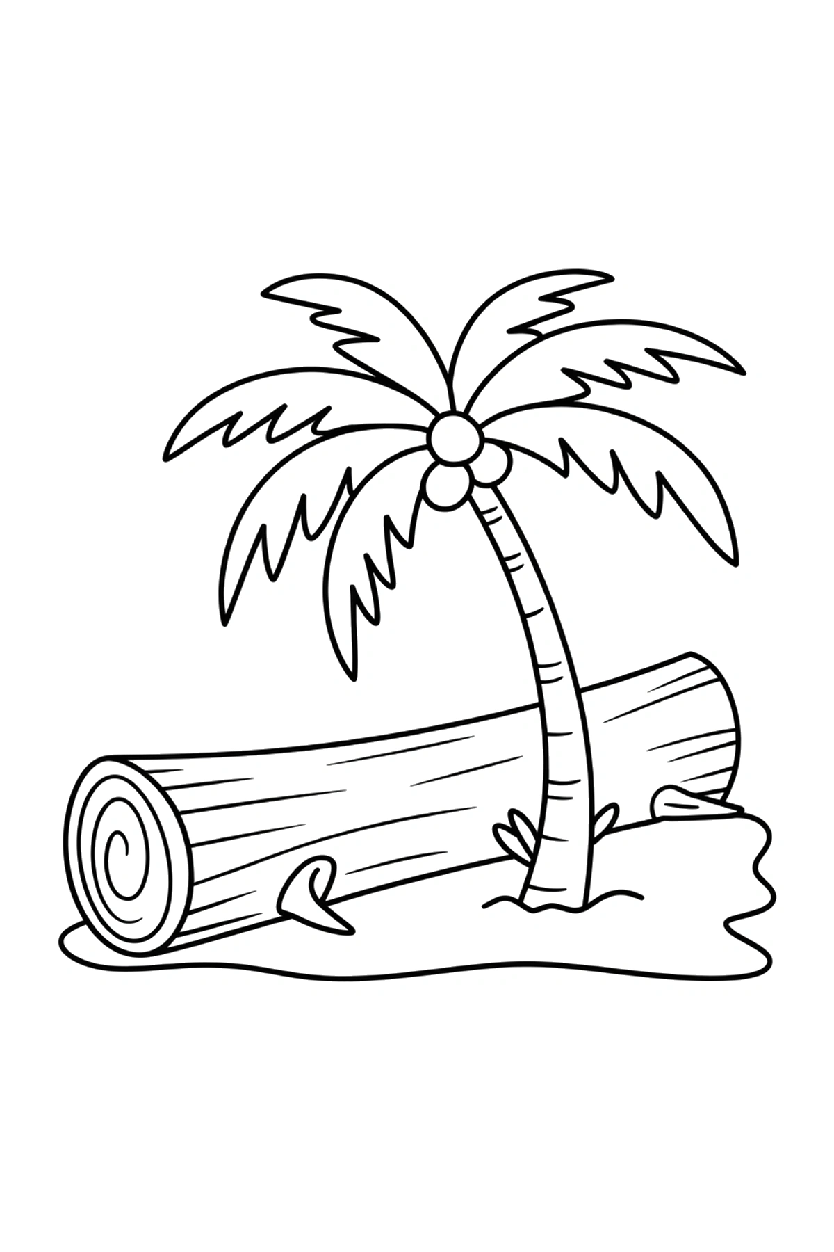 printable palm tree coloring page
