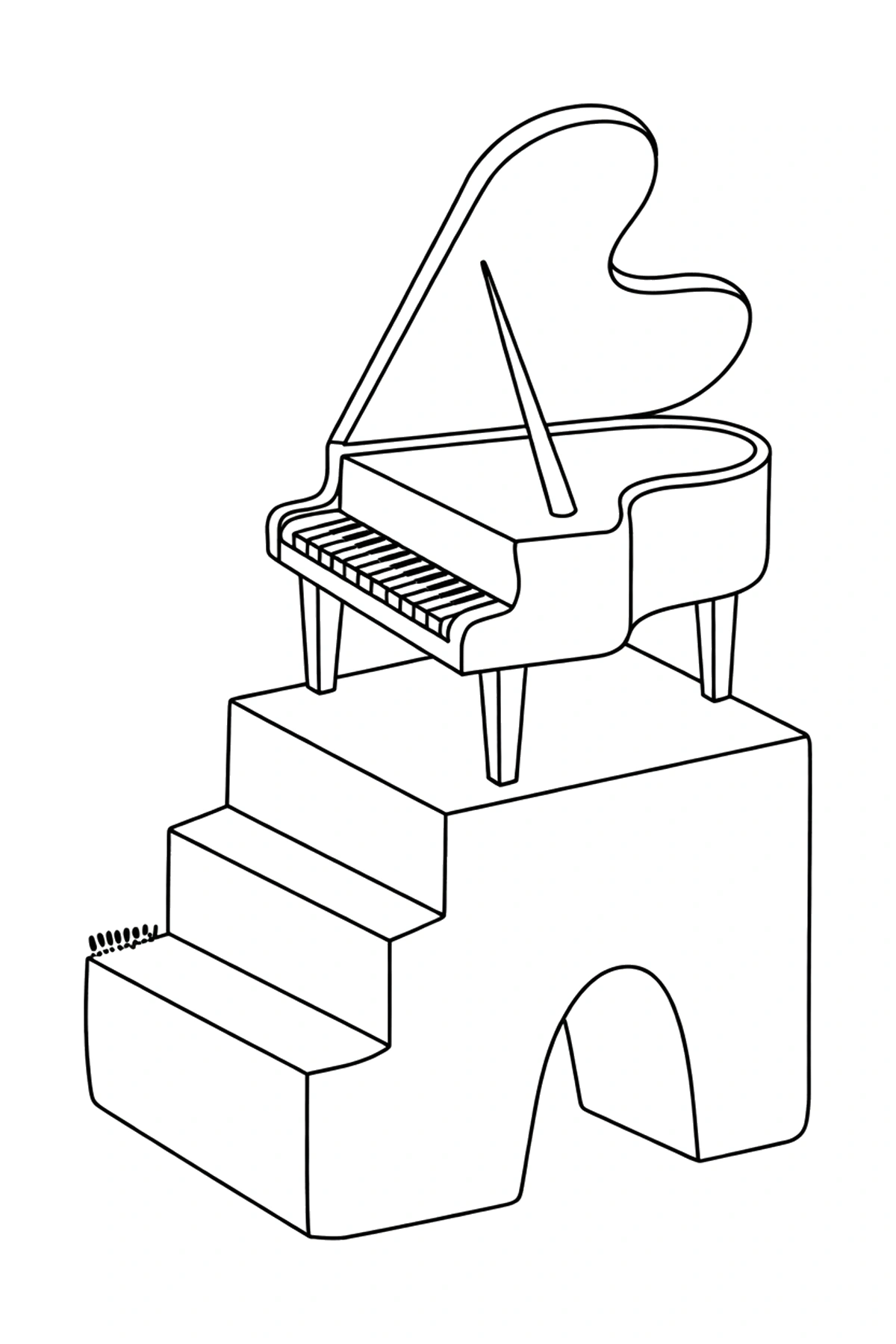 printable piano coloring page