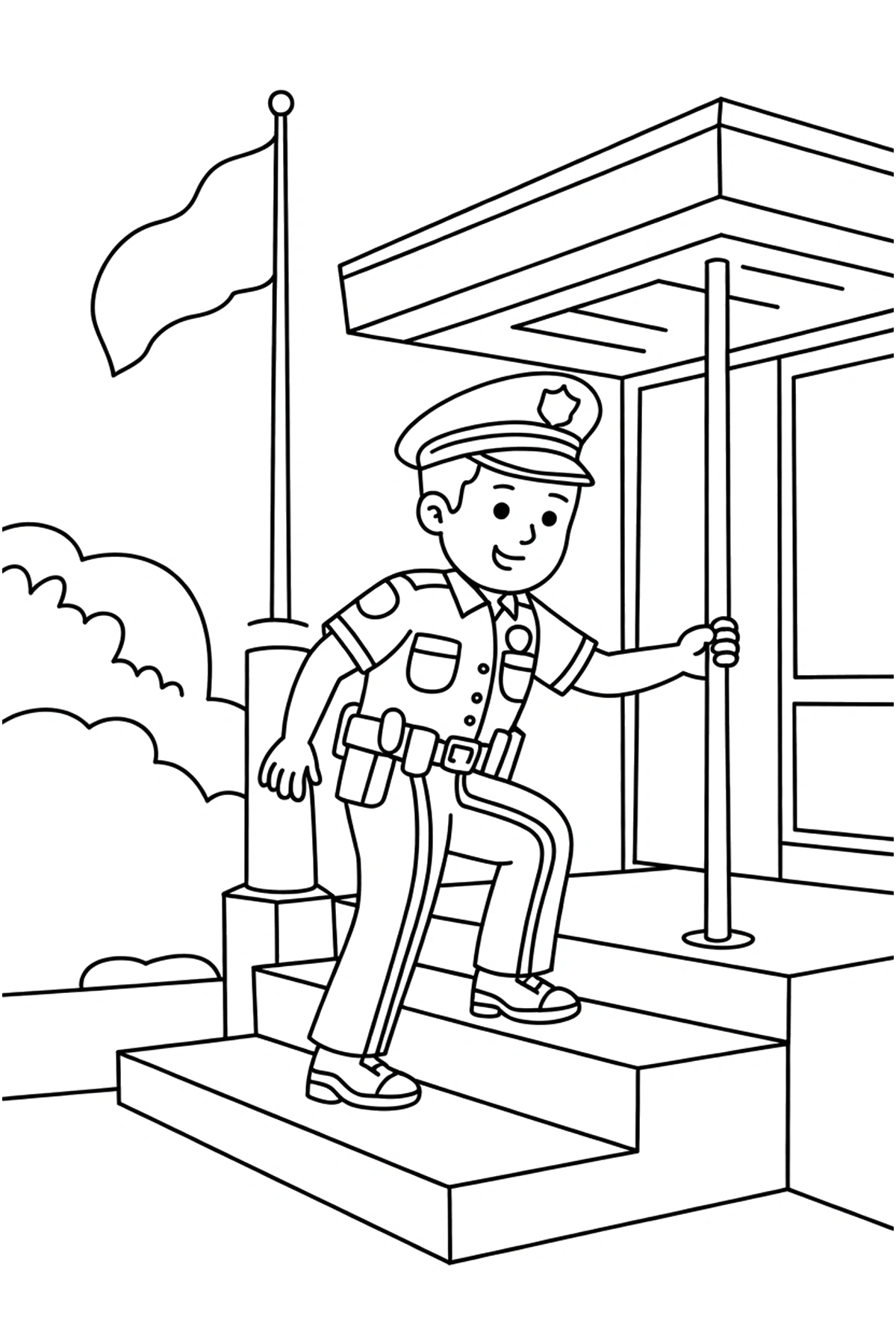 printable police officer coloring sheets