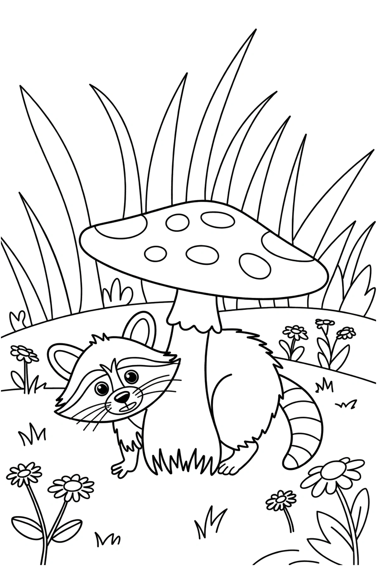 printable raccoon coloring page