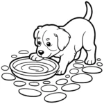 puppy-water-dish-patio-coloring-pages
