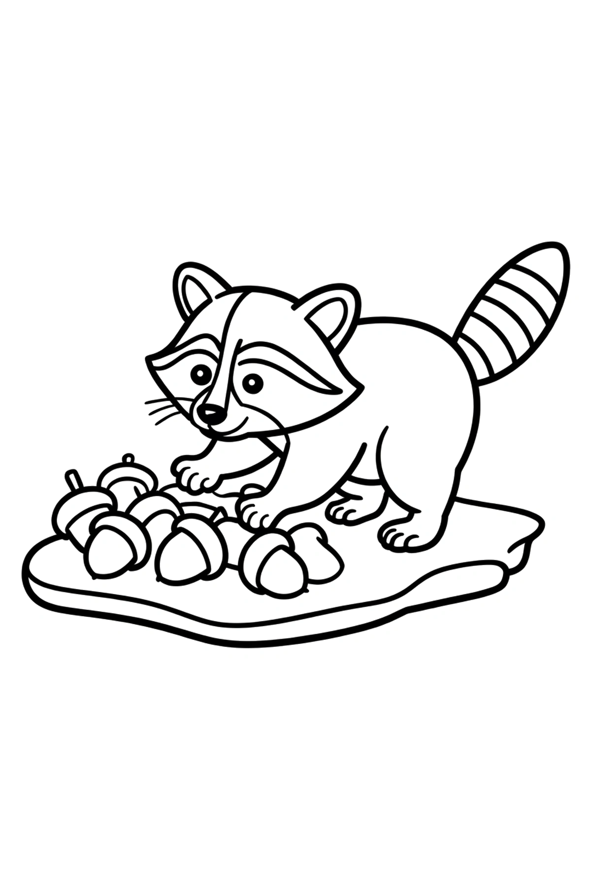 raccoon coloring pages acorn rock