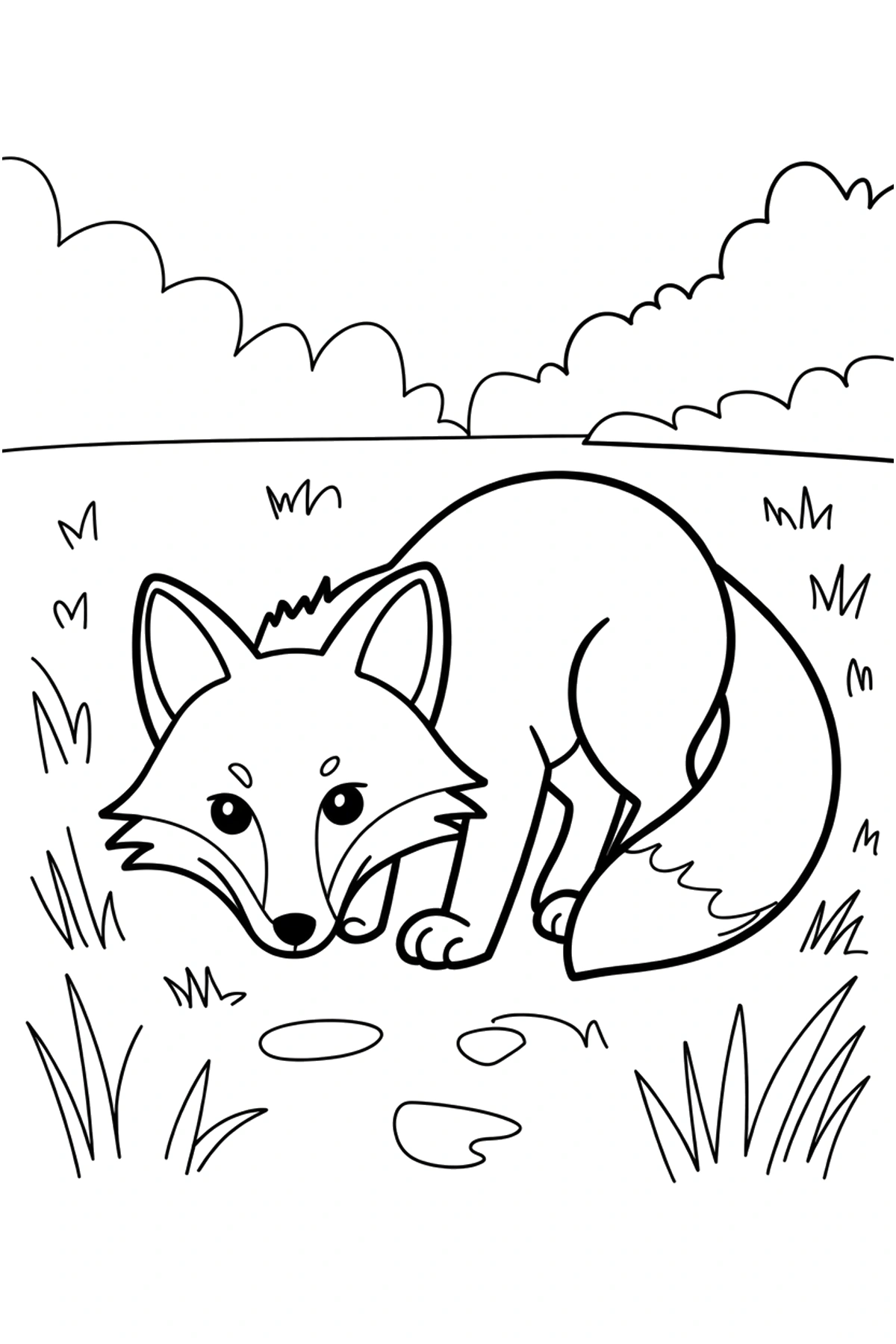 realistic fox coloring pages