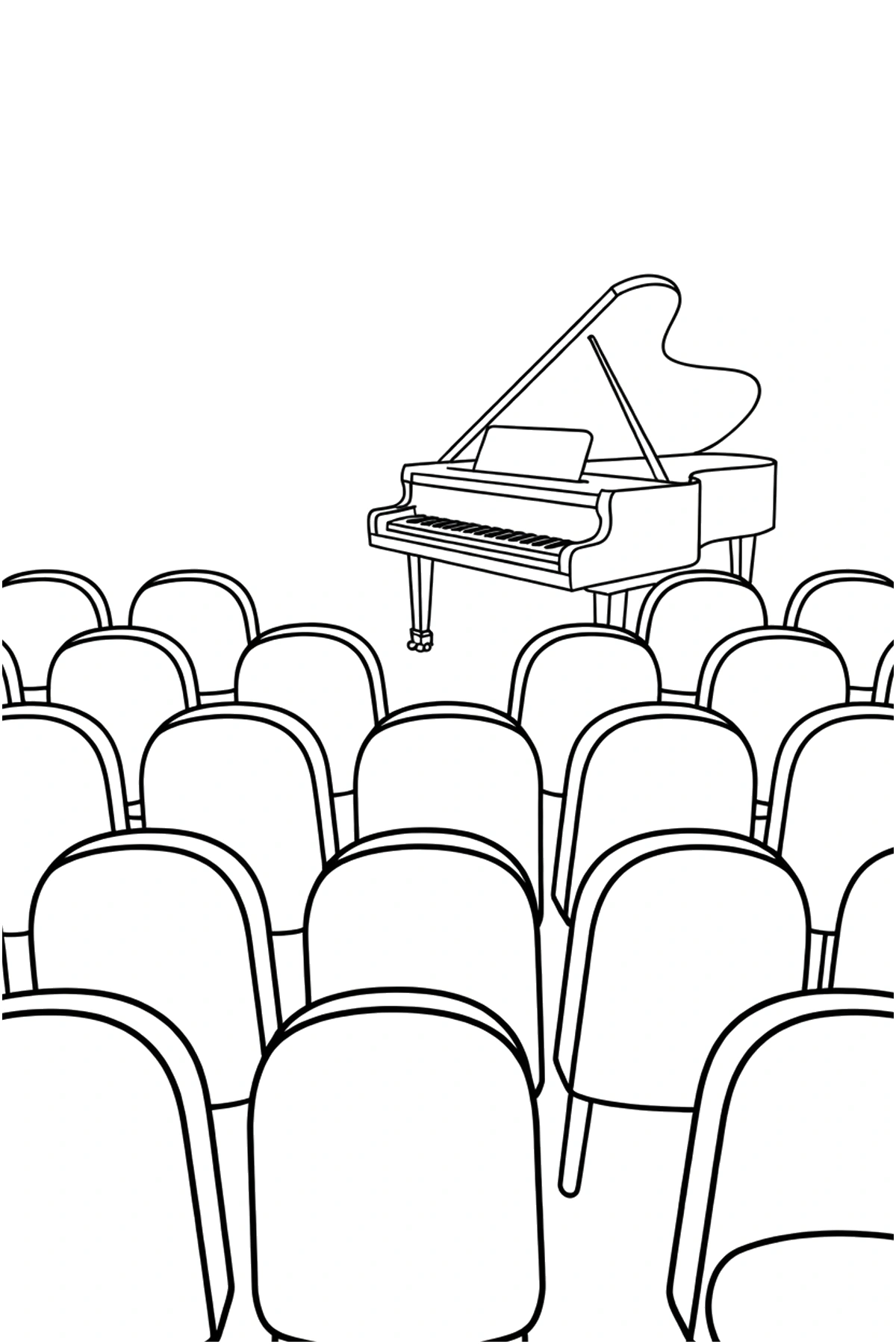recital hall piano coloring pages