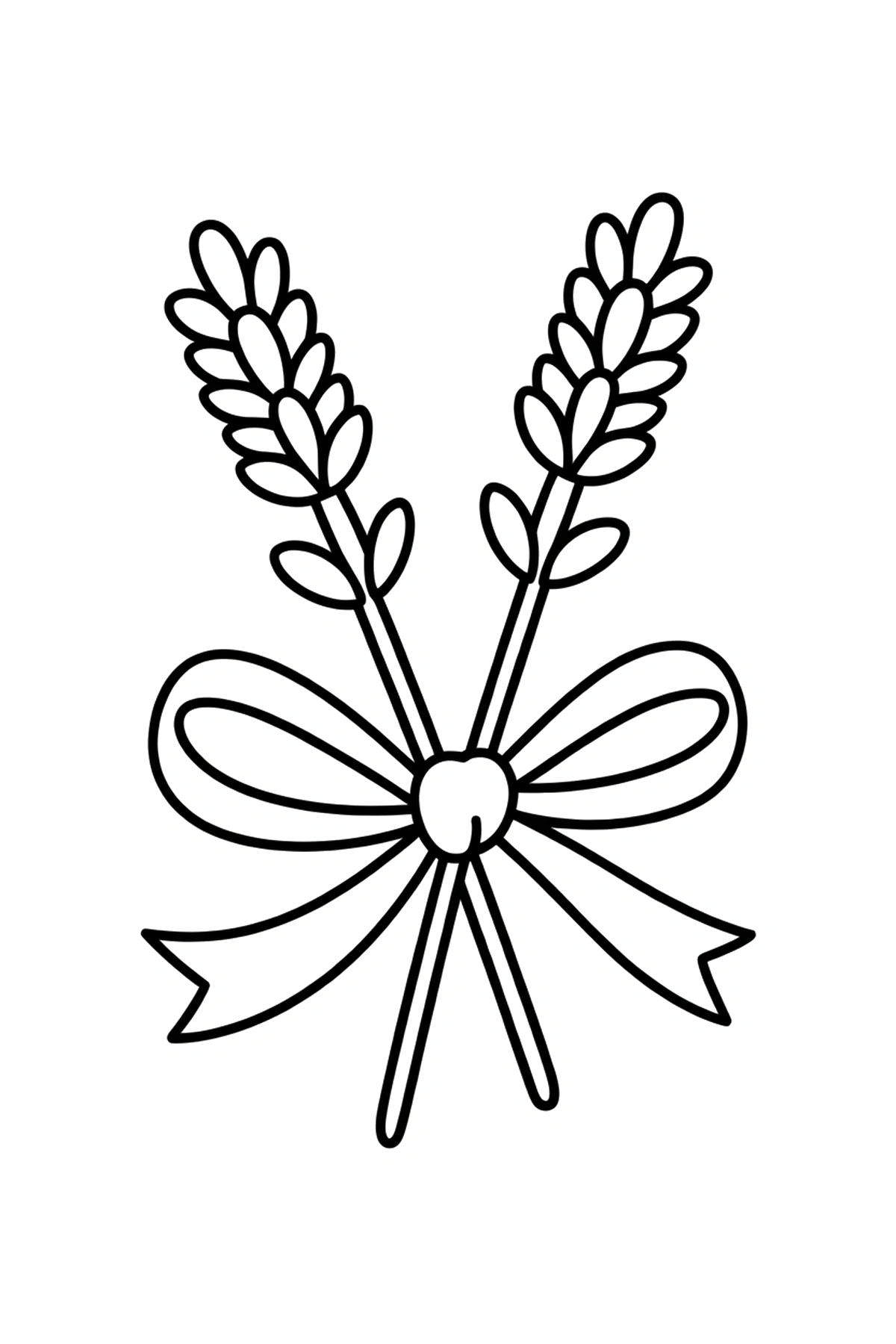 ribbon tied lavender coloring pages