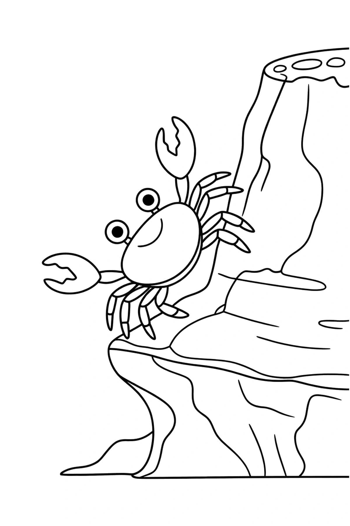 rocky cliff crab climbing coloring sheets