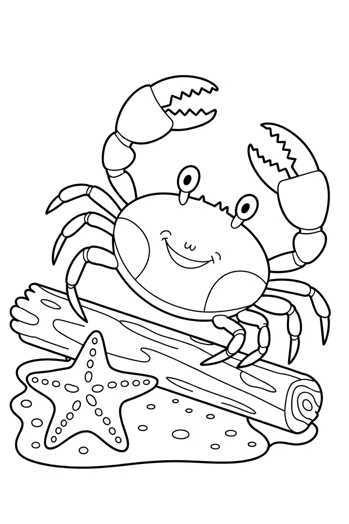 sandy shore crab leaning coloring pages