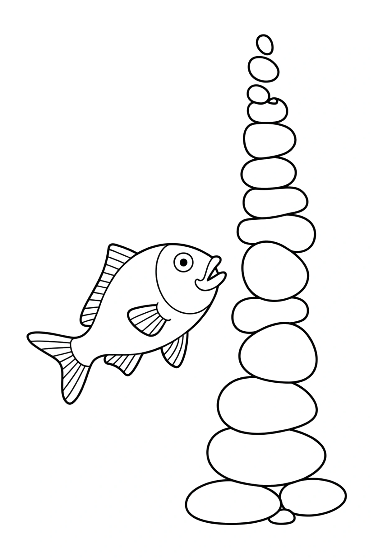 sea rocks fish coloring pages