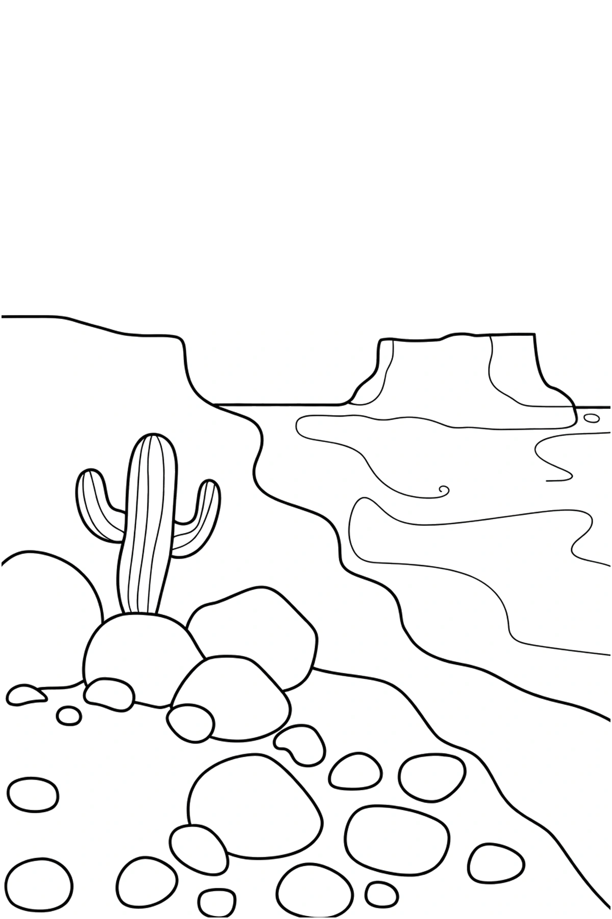 simple cactus coloring page