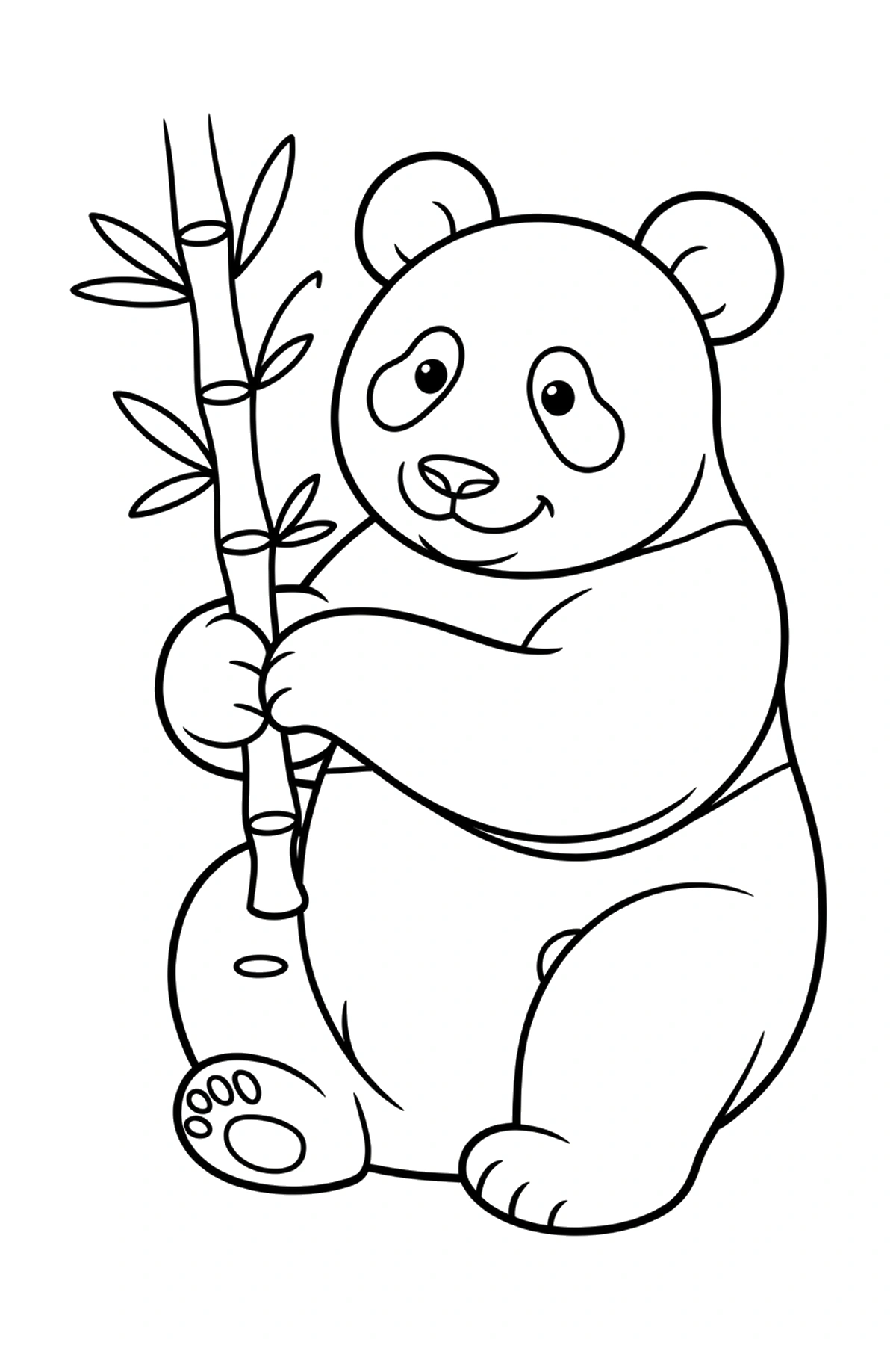 simple panda coloring page