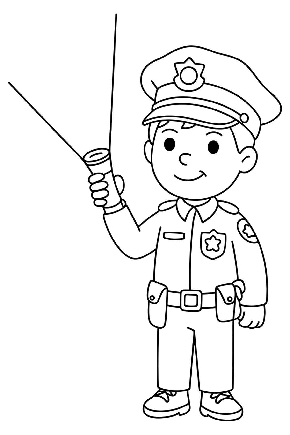 simple police officer coloring page