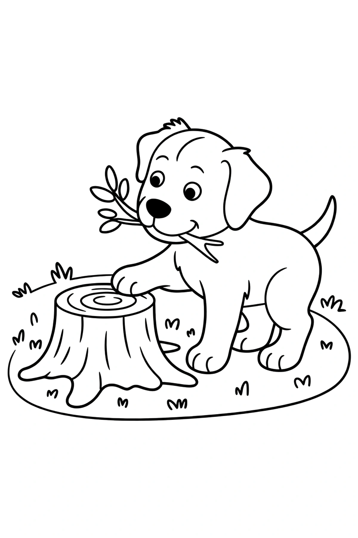 simple puppy coloring pages