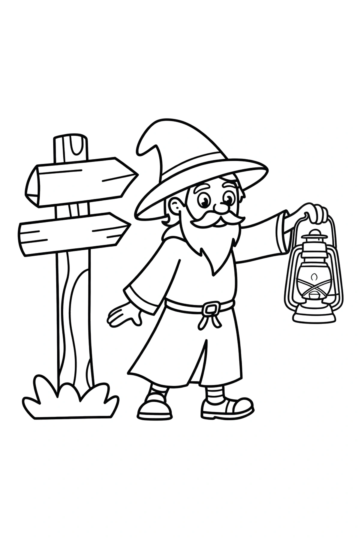 simple wizard coloring page