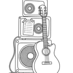 speaker-stack-guitar-coloring-sheets