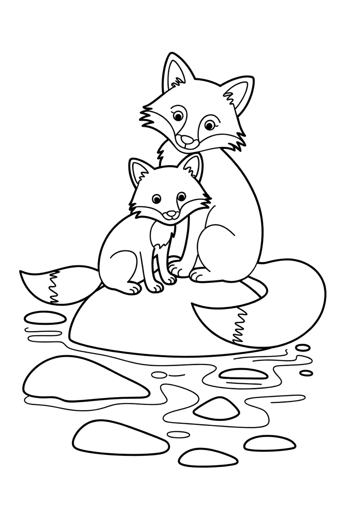 stacked fox rock coloring pages