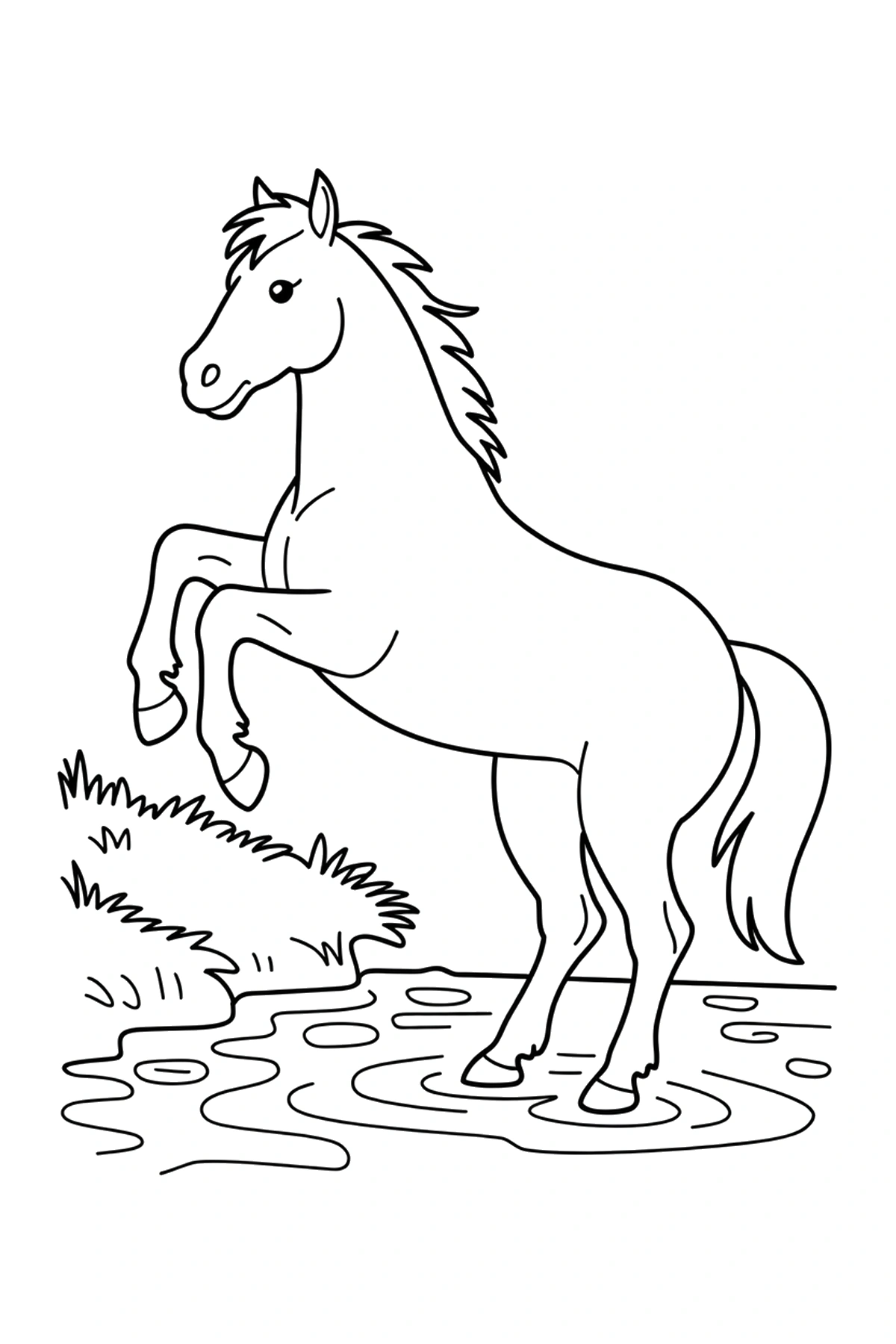 stacking horse grassy bank coloring sheets