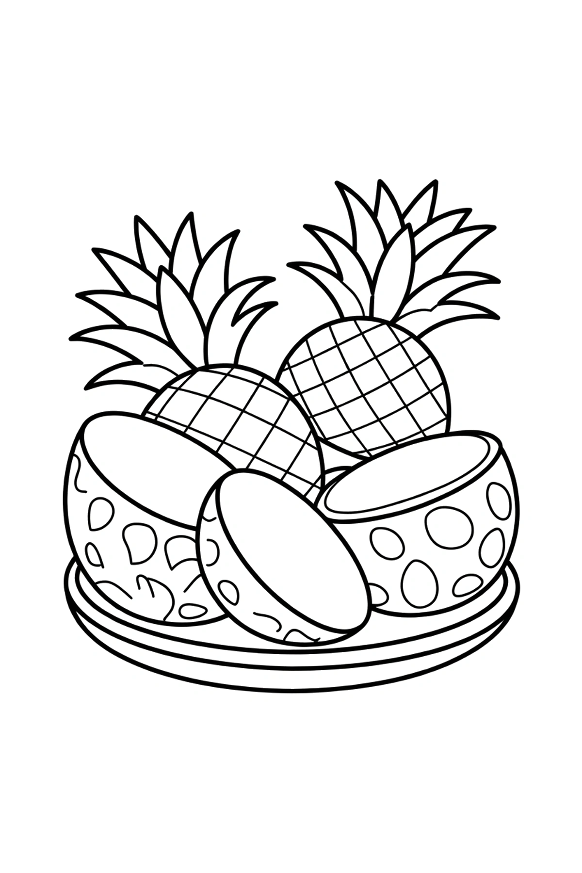 stacking pineapple market stand coloring sheets