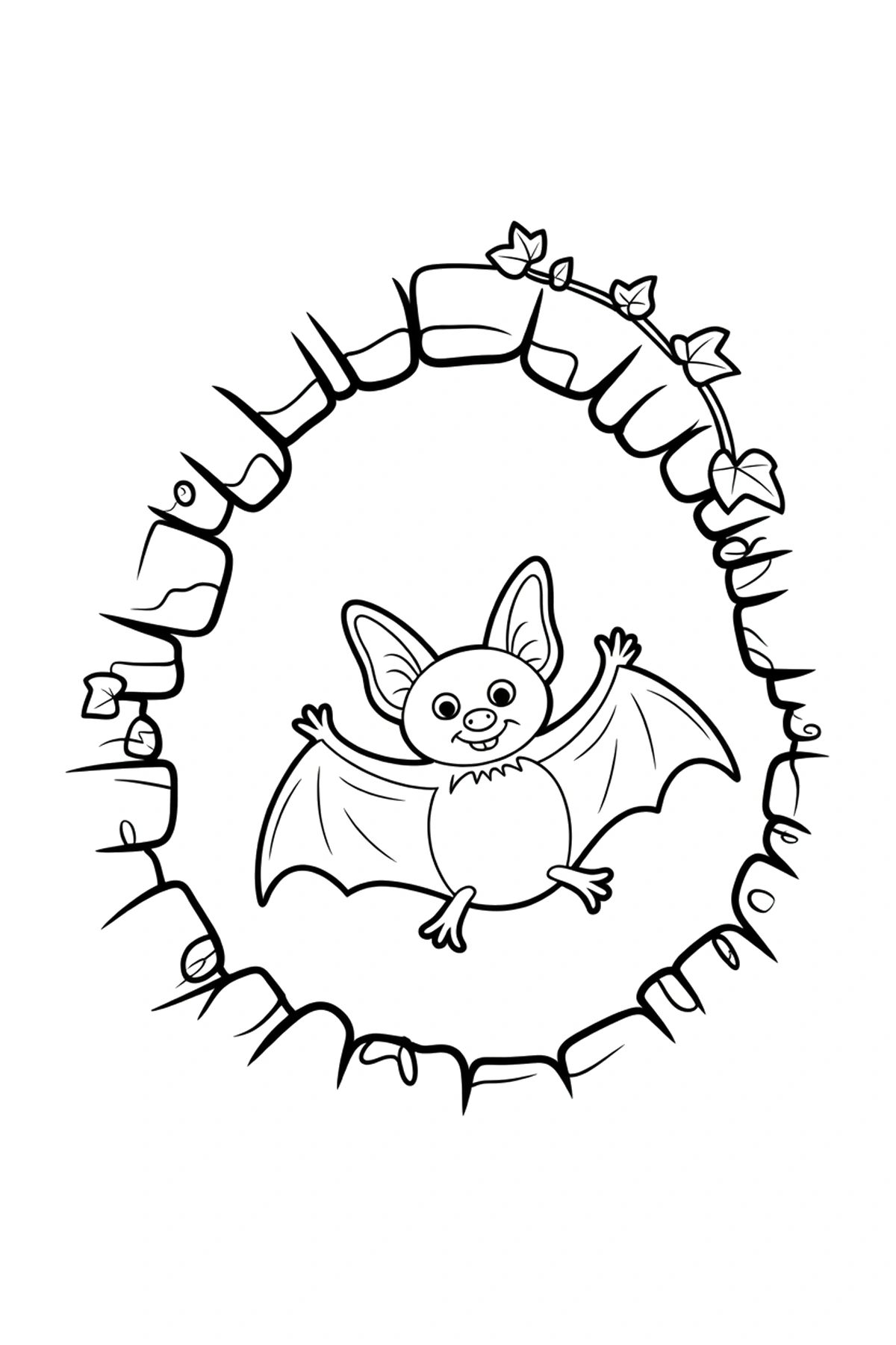 stone arch bat ivy coloring pages stone arch bat ivy coloring pages