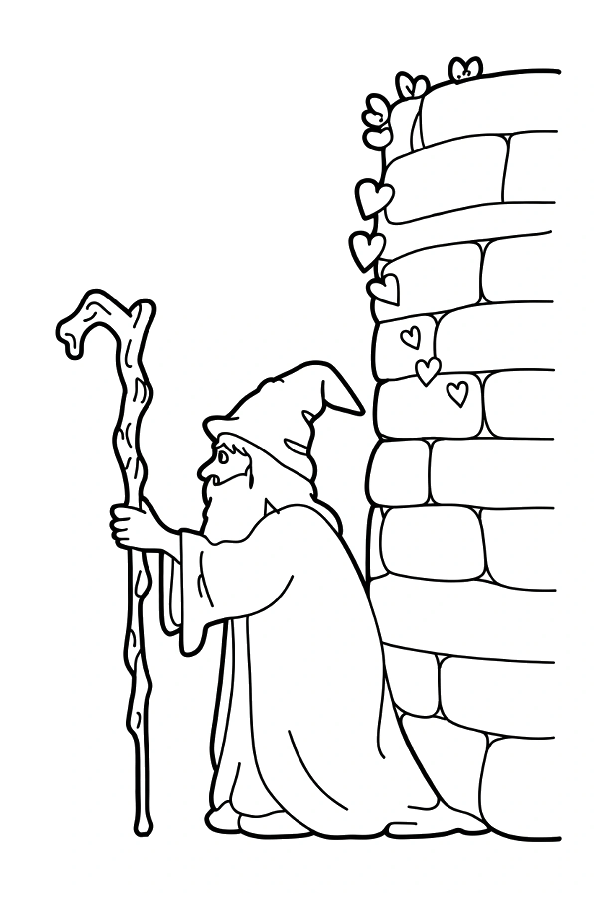 stone tower wizard coloring pages