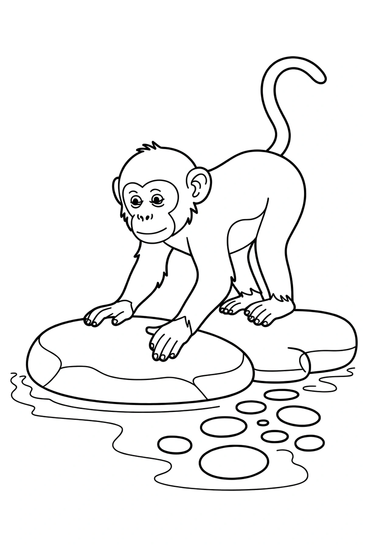 stream rock monkey coloring pages
