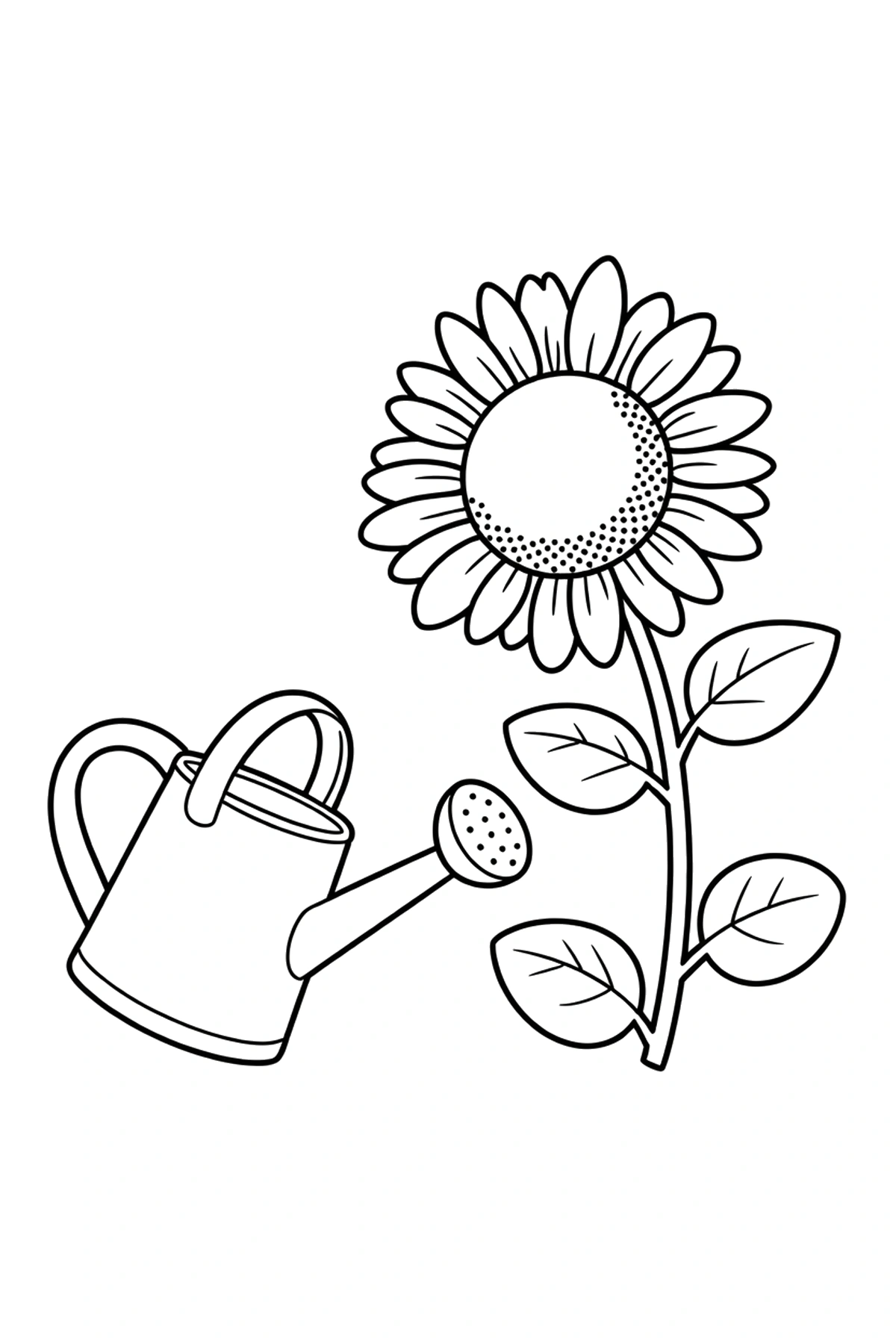 sunflower coloring page watering can sunflower coloring page watering can