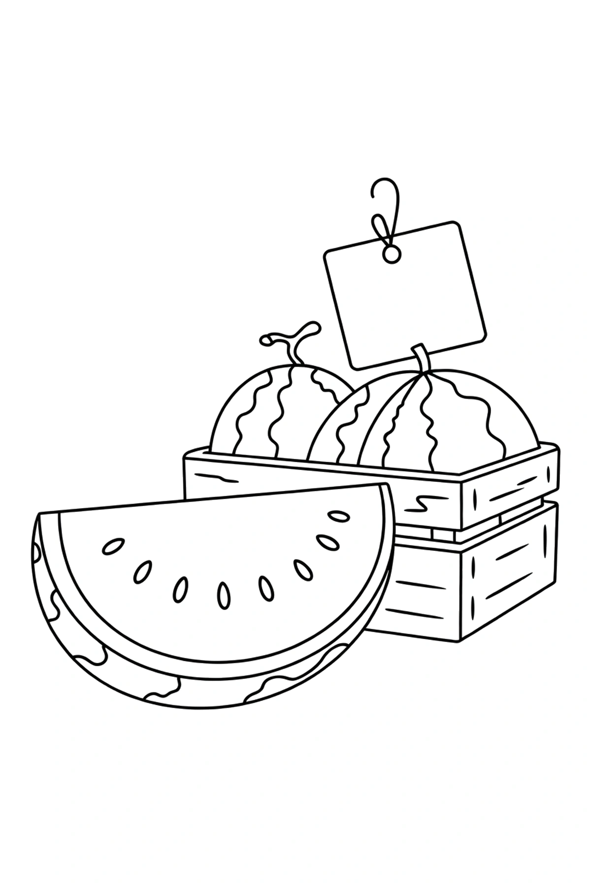 watermelon coloring page farm stand