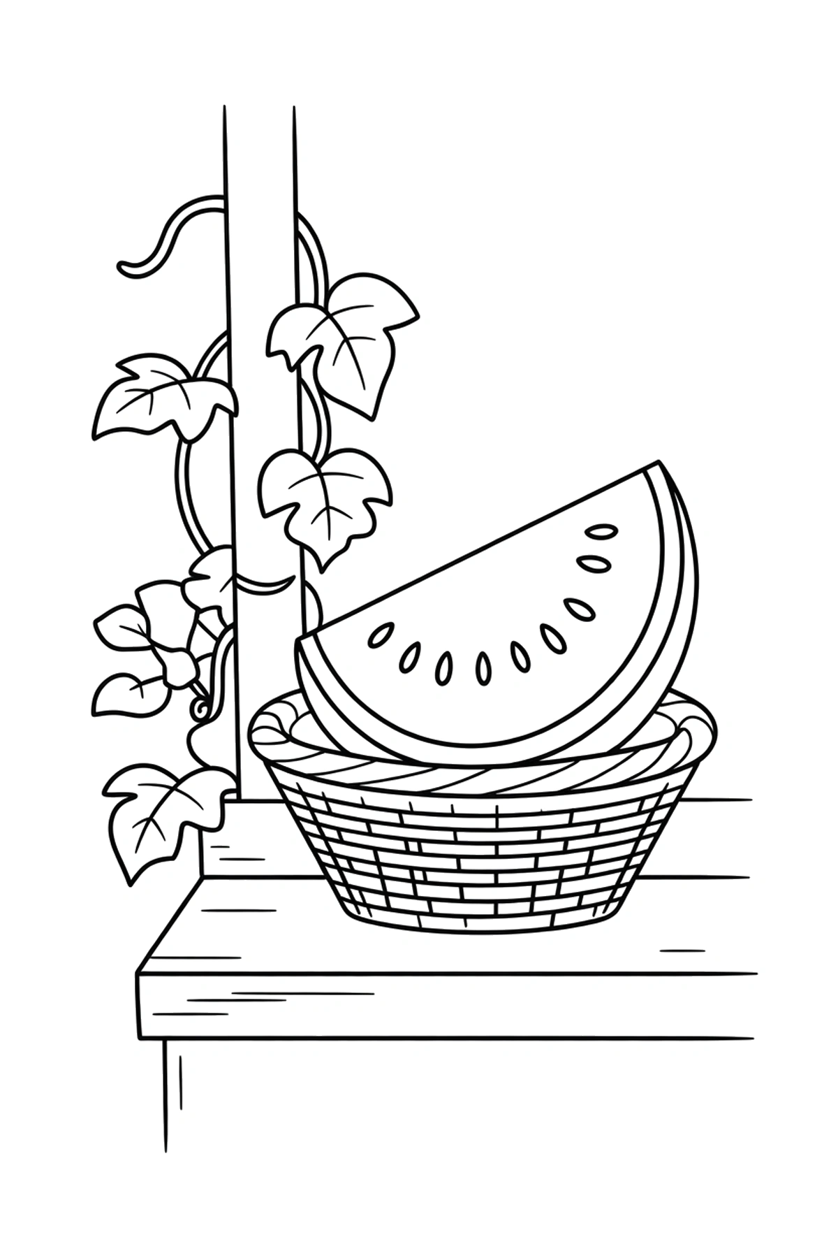 watermelon coloring pages basket porch